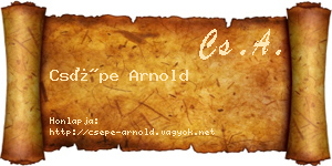 Csépe Arnold névjegykártya