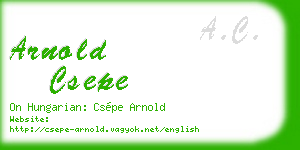 arnold csepe business card